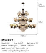 Boerner Boydston Gold/Black Crystal Chandelier - Reflect Lighting