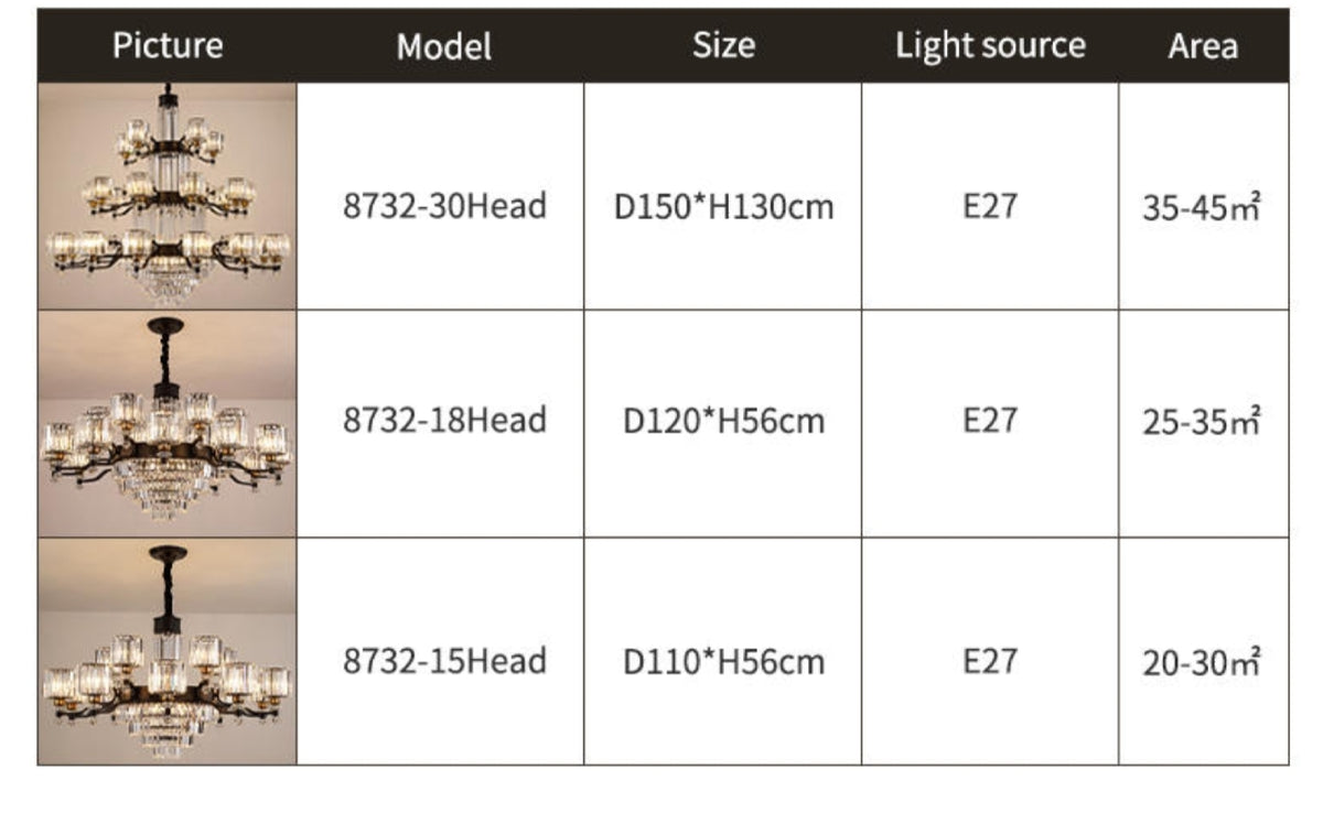 Boerner Boydston Gold/Black Crystal Chandelier - Reflect Lighting