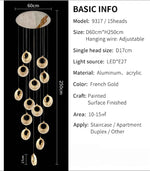 Priscila Coles Gold Staircase Chandelier - Colour & Brightness Changing