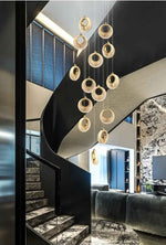 Priscila Coles Gold Staircase Chandelier - Colour & Brightness Changing