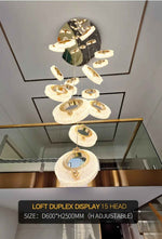 Priscila Coles Gold Staircase Chandelier - Colour & Brightness Changing