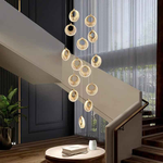 Priscila Coles Gold Staircase Chandelier - Colour & Brightness Changing