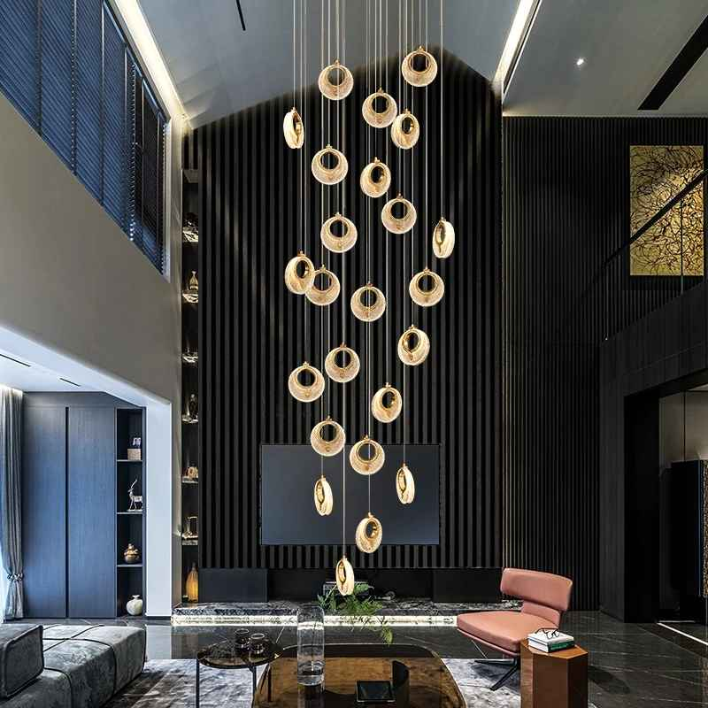 Priscila Coles Gold Staircase Chandelier - Colour & Brightness Changing