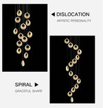 Priscila Coles Gold Staircase Chandelier - Colour & Brightness Changing
