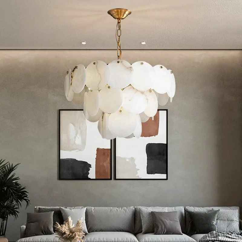 Vredenburgh Marble Gold Chandelier