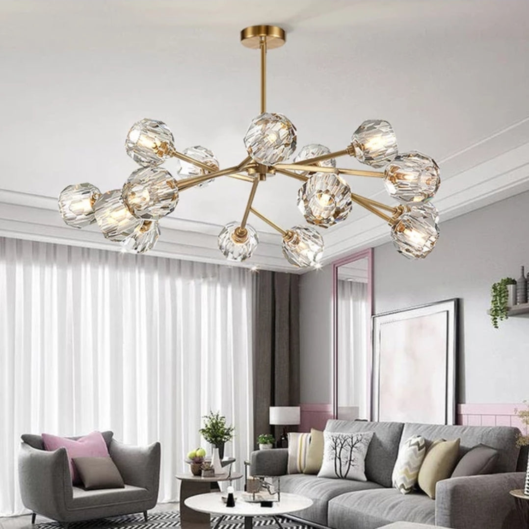 Cherry Tree Crystal Chandelier - Gold/Black - Reflect Lighting
