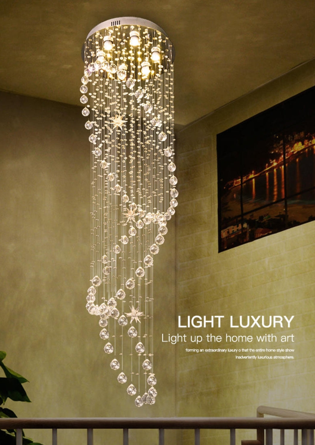 Babcock Long Crystal Glass Chandelier - Reflect Lighting