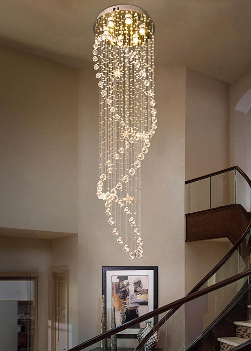 Babcock Long Crystal Glass Chandelier - Reflect Lighting