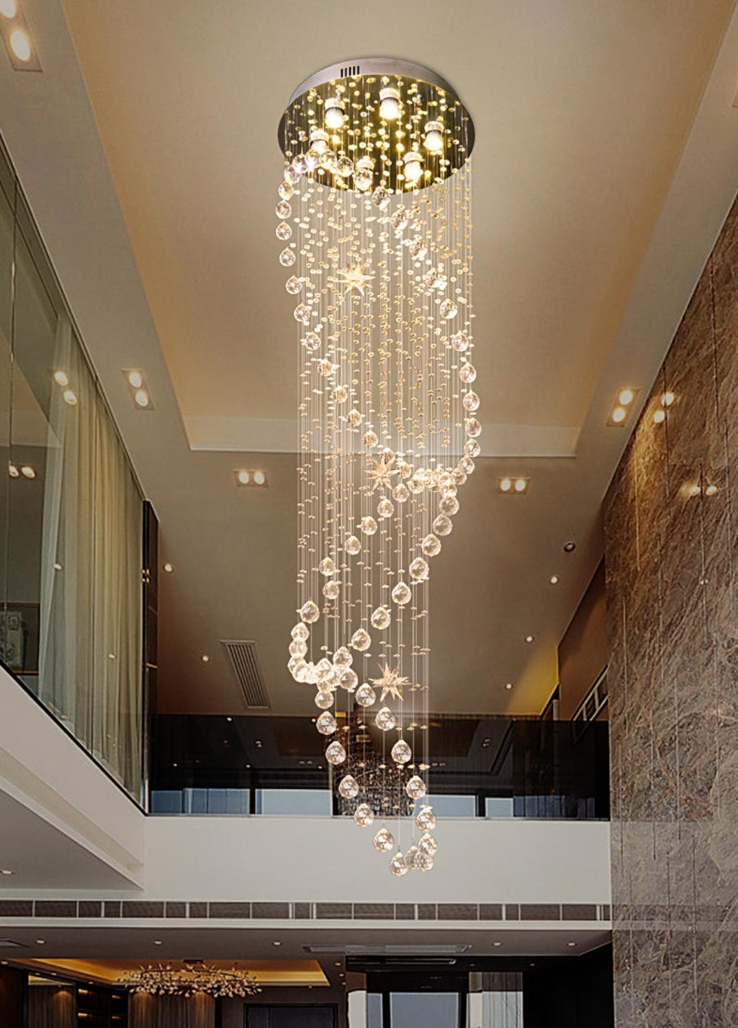 Babcock Long Crystal Glass Chandelier - Reflect Lighting