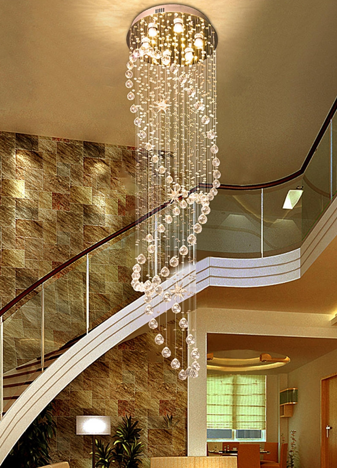 Babcock Long Crystal Glass Chandelier - Reflect Lighting