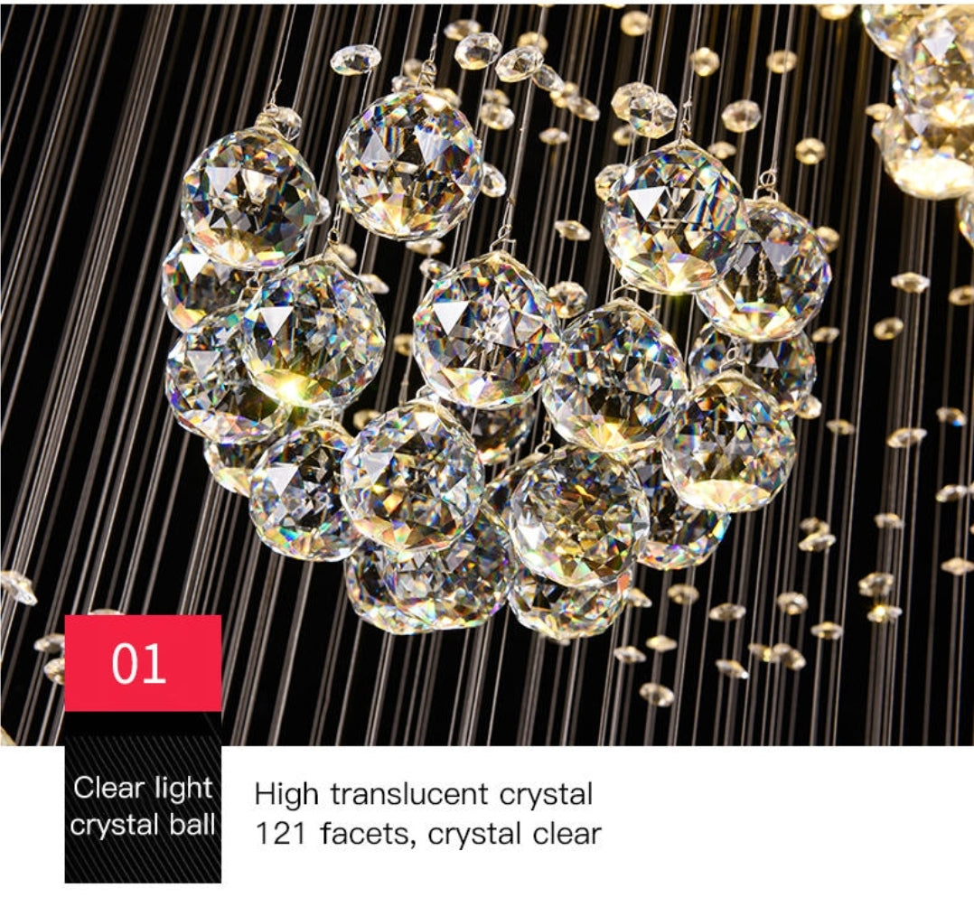 Babcock Long Crystal Glass Chandelier - Reflect Lighting