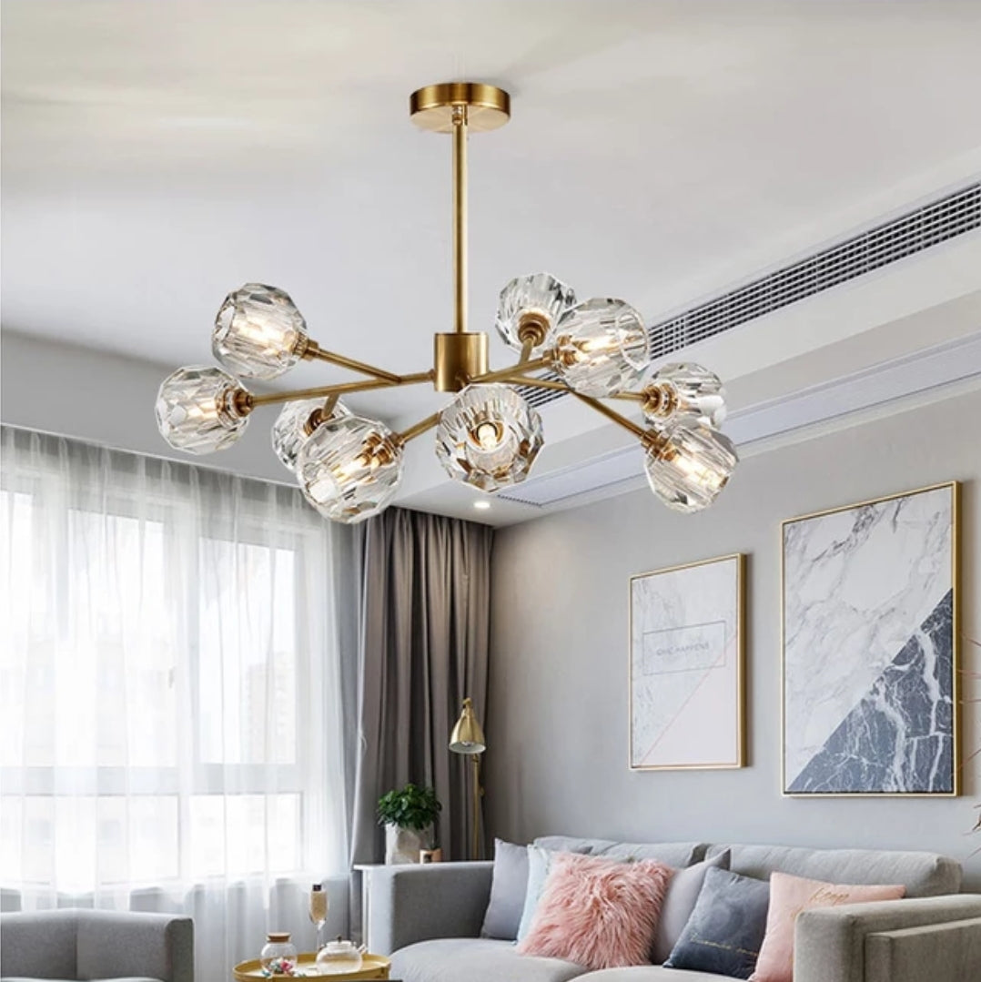 Cherry Tree Crystal Chandelier - Gold/Black - Reflect Lighting