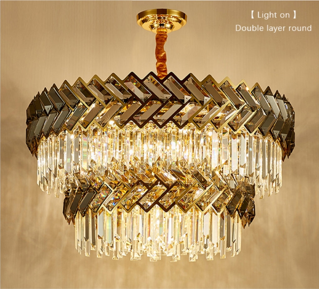 Maribel Crystal Chandelier Light- Round/Rectangle - Reflect Lighting