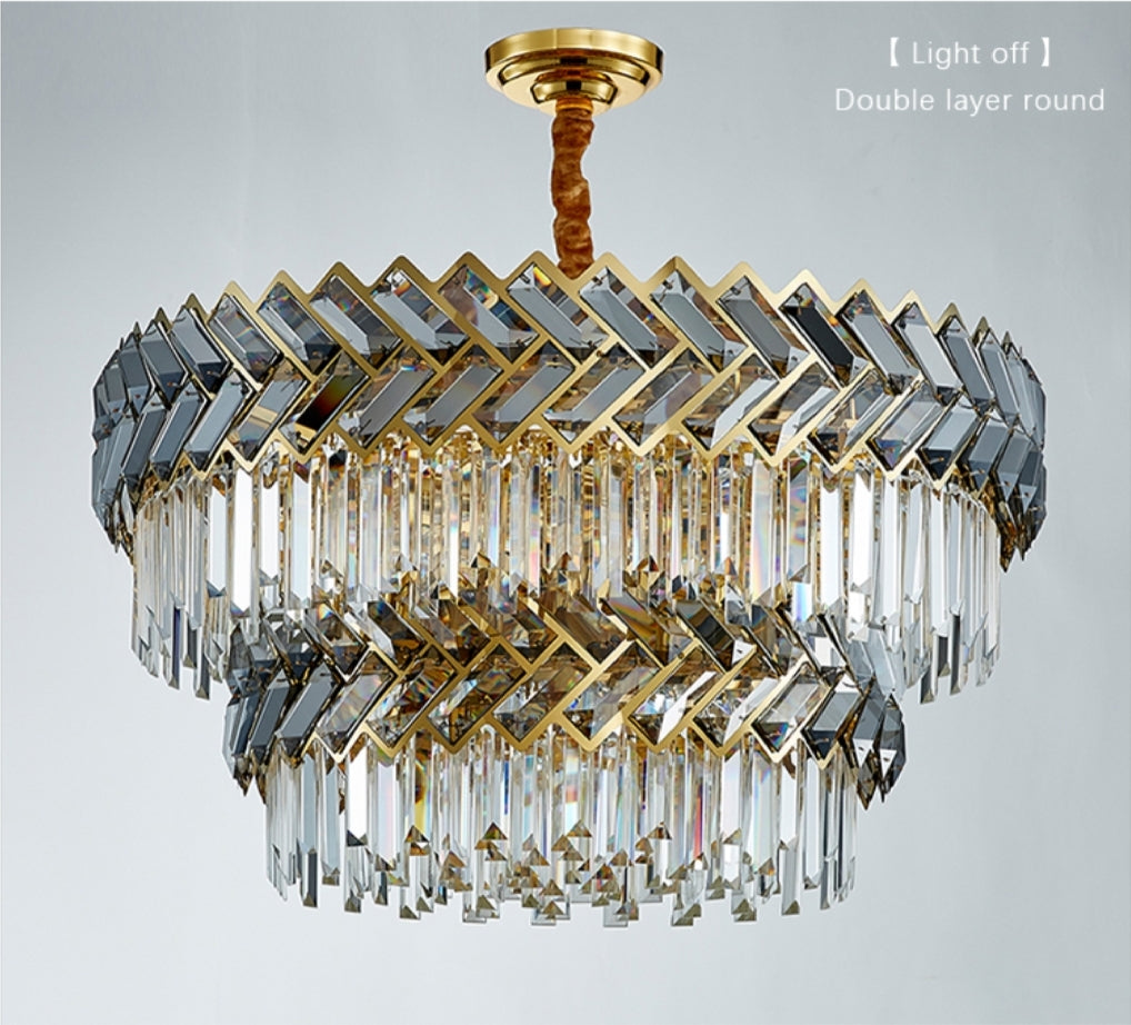 Maribel Crystal Chandelier Light- Round/Rectangle - Reflect Lighting