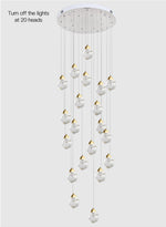 Pear Diamond Gold Staircase Chandelier Lamp - Reflect Lighting