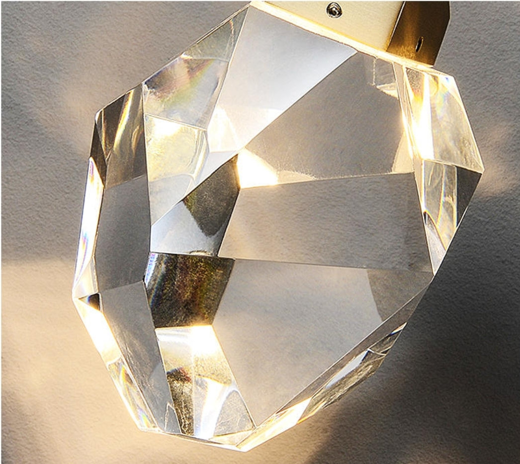 Pear Diamond Gold Staircase Chandelier Lamp - Reflect Lighting