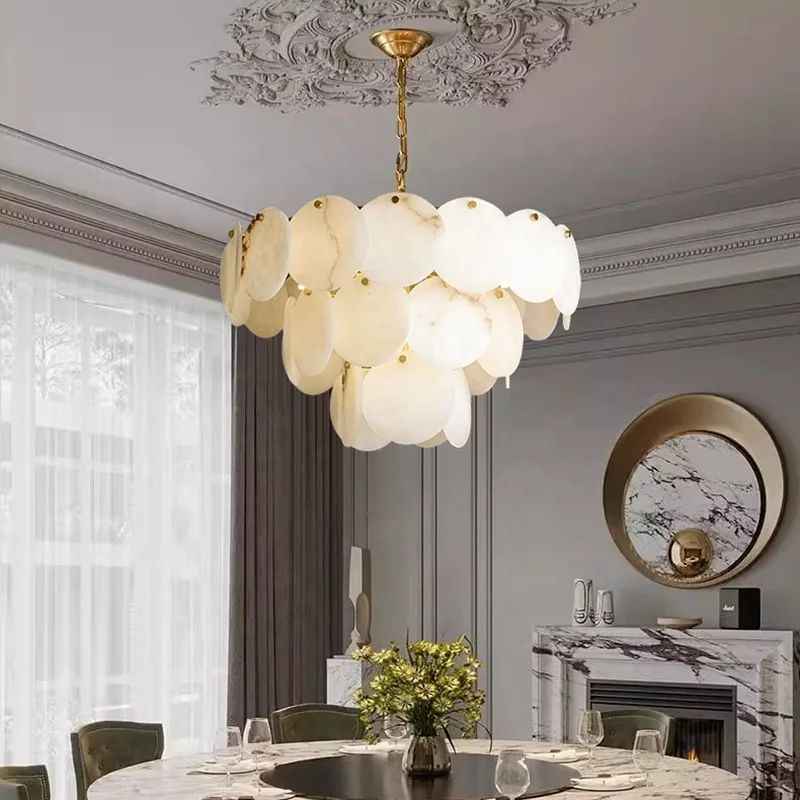 Vredenburgh Marble Gold Chandelier