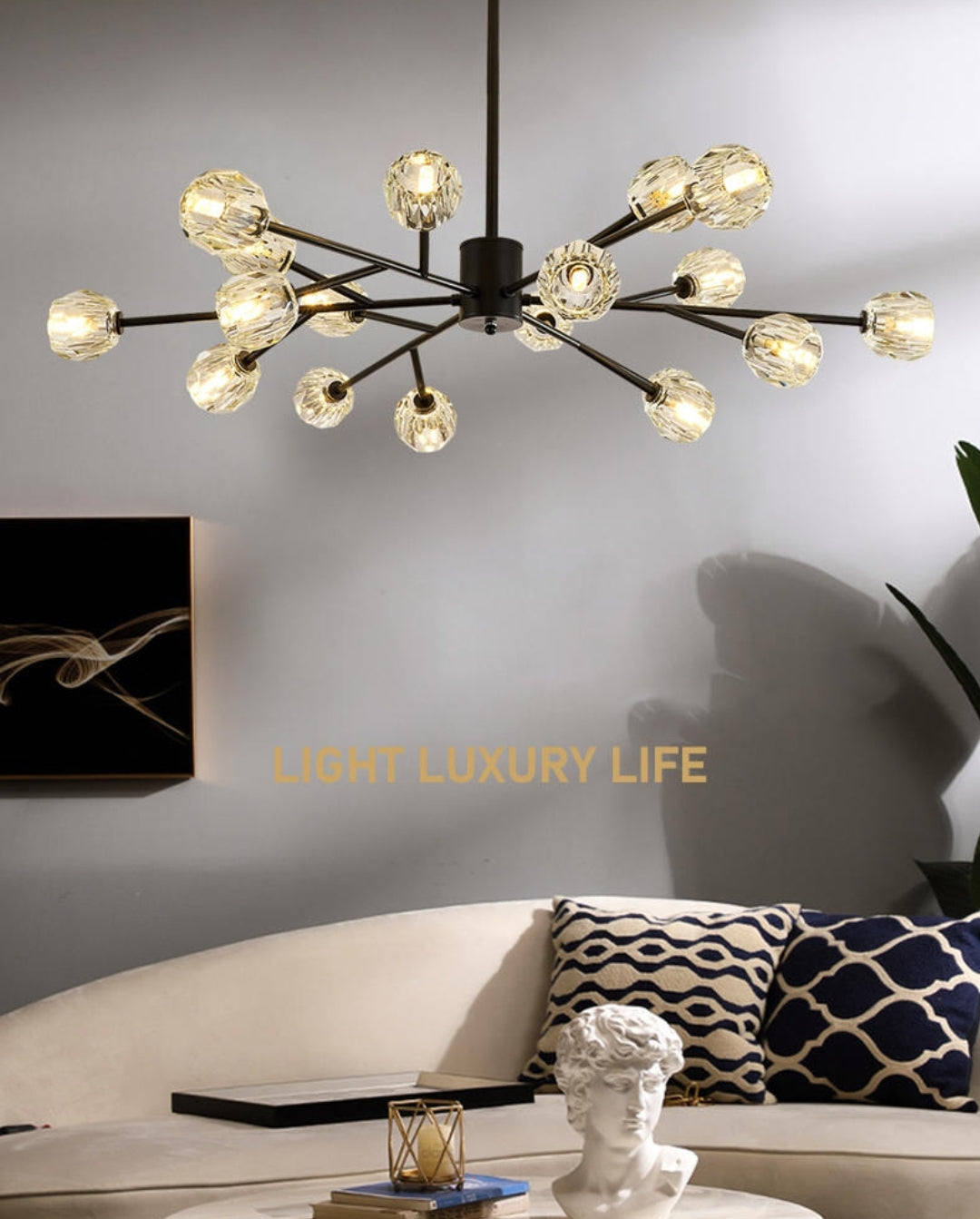 Cherry Tree Crystal Chandelier - Gold/Black - Reflect Lighting