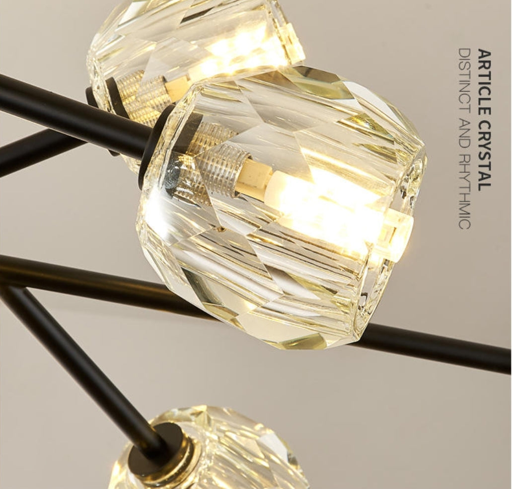 Cherry Tree Crystal Chandelier - Gold/Black - Reflect Lighting