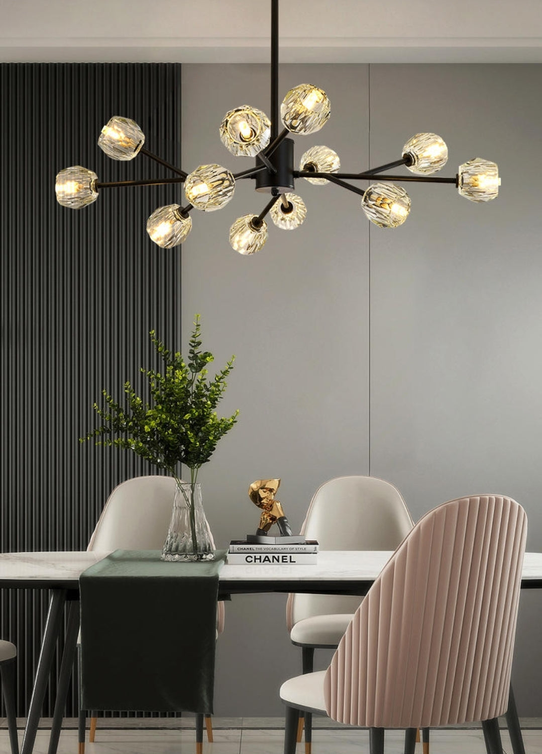 Cherry Tree Crystal Chandelier - Gold/Black - Reflect Lighting