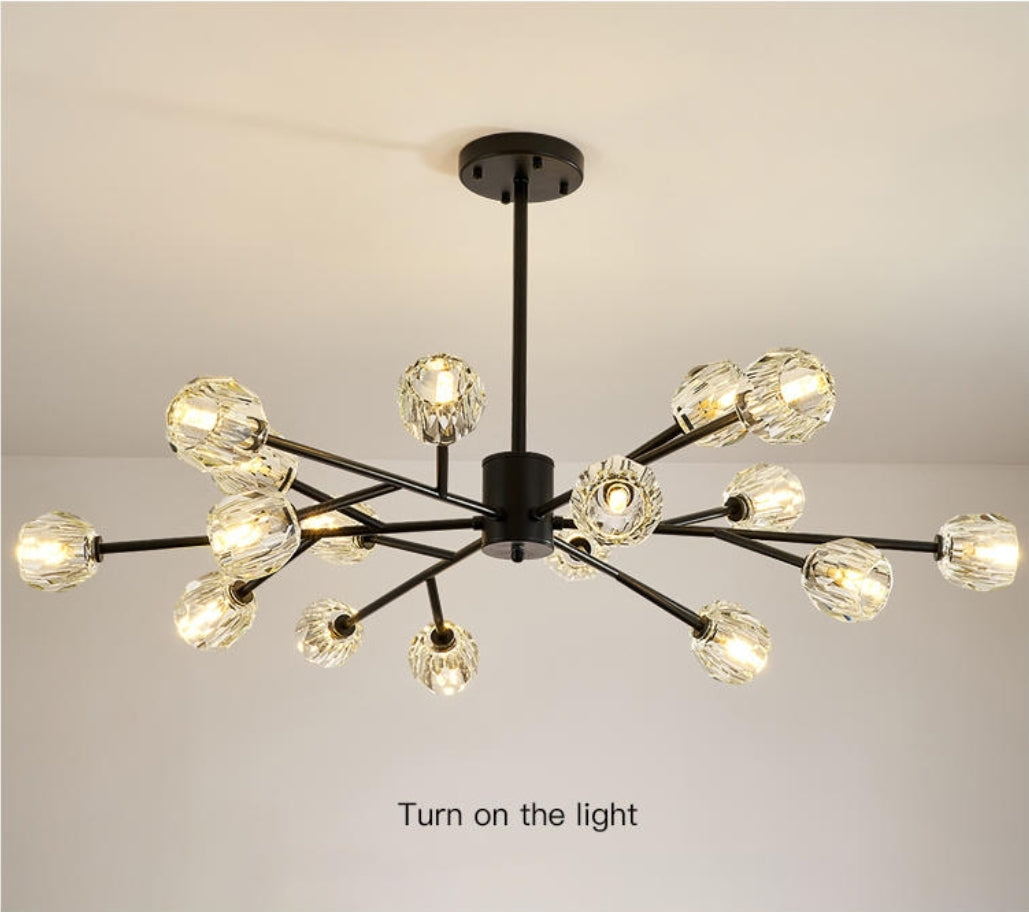 Cherry Tree Crystal Chandelier - Gold/Black - Reflect Lighting