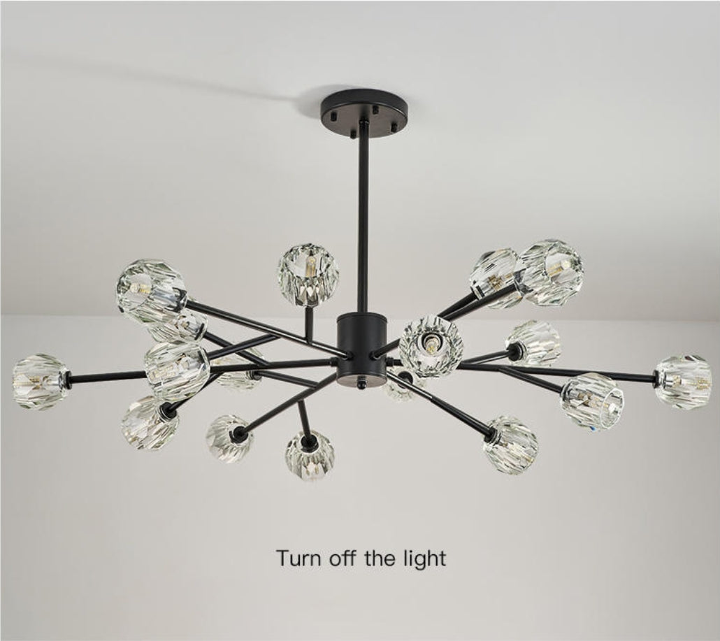 Cherry Tree Crystal Chandelier - Gold/Black - Reflect Lighting