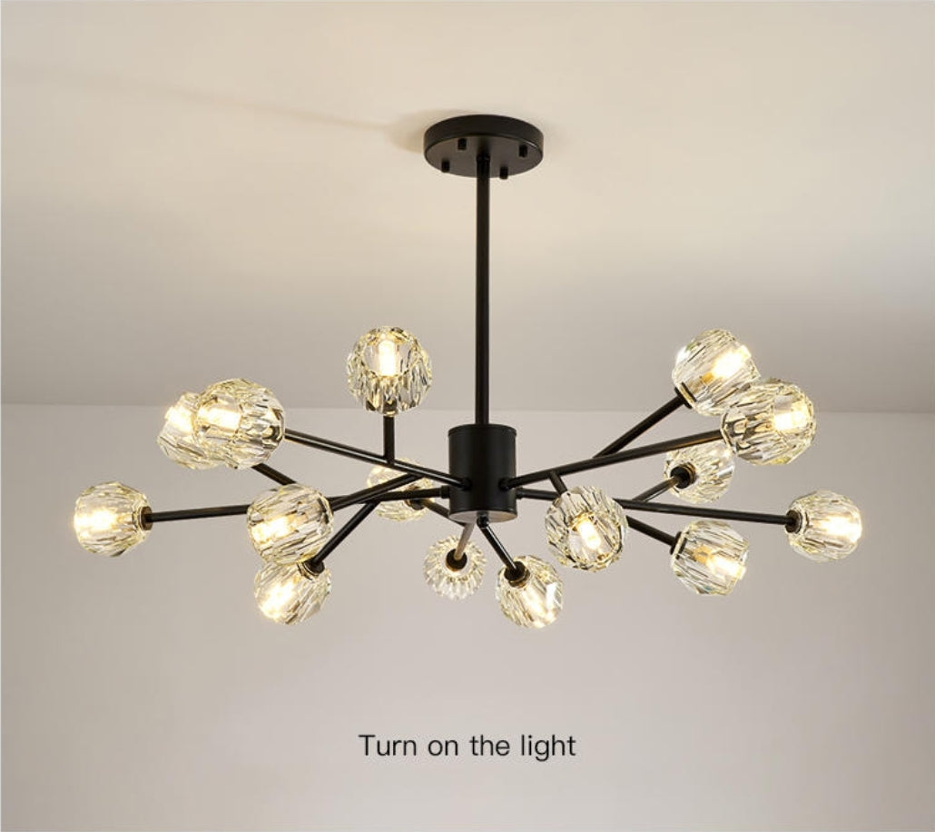 Cherry Tree Crystal Chandelier - Gold/Black - Reflect Lighting