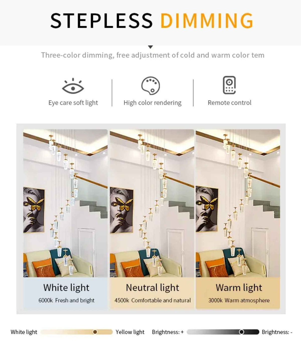 Golden Elegance Cascading Staircase Chandelier