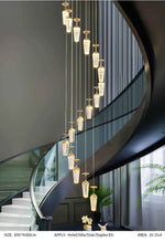 Golden Elegance Cascading Staircase Chandelier