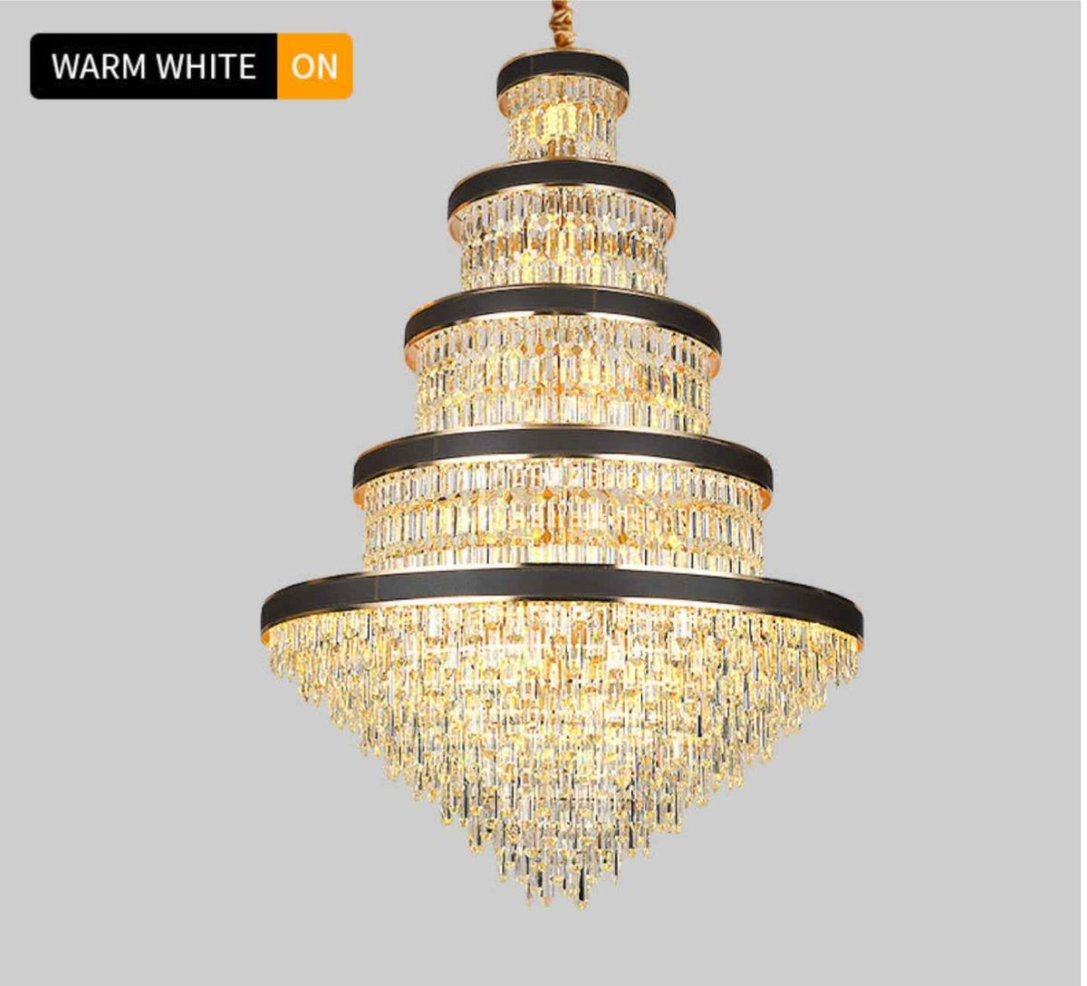 Odelia Grullon Leather Crystal Golden Chandelier