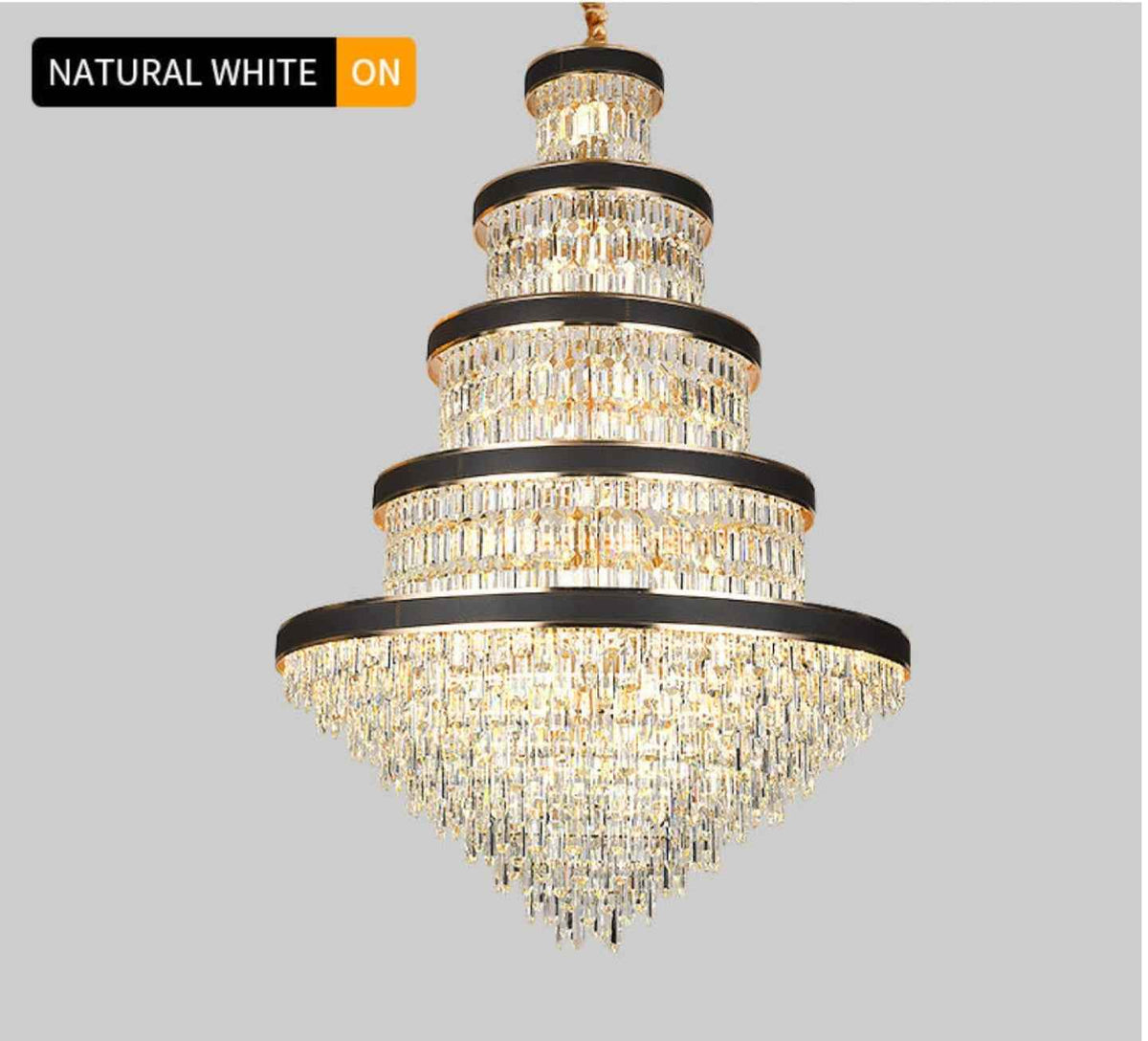 Odelia Grullon Leather Crystal Golden Chandelier