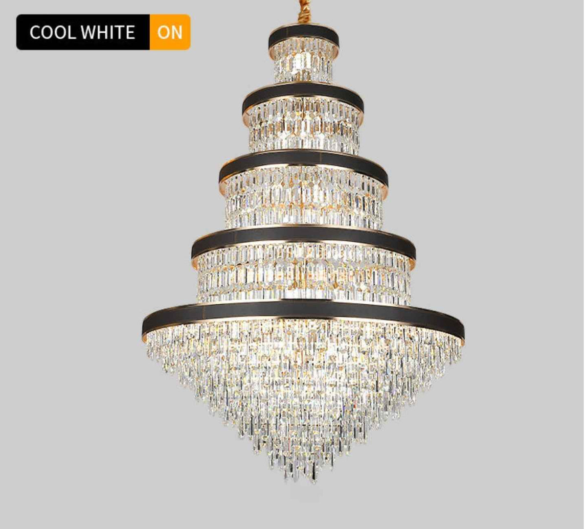 Odelia Grullon Leather Crystal Golden Chandelier
