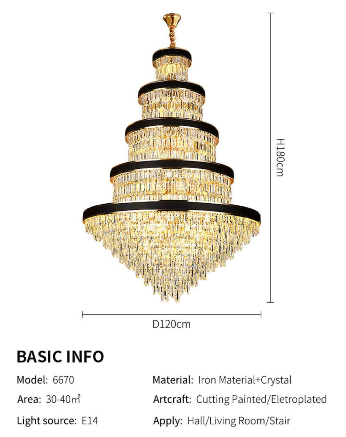 Odelia Grullon Leather Crystal Golden Chandelier