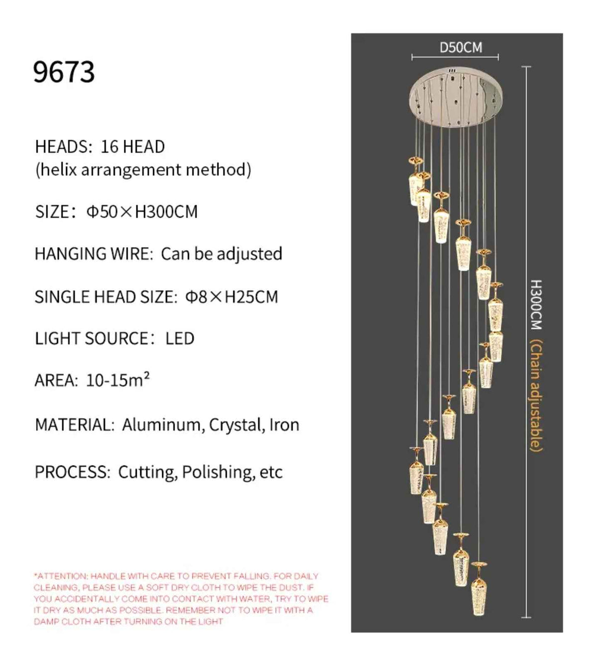 Golden Elegance Cascading Staircase Chandelier