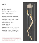 Golden Elegance Cascading Staircase Chandelier