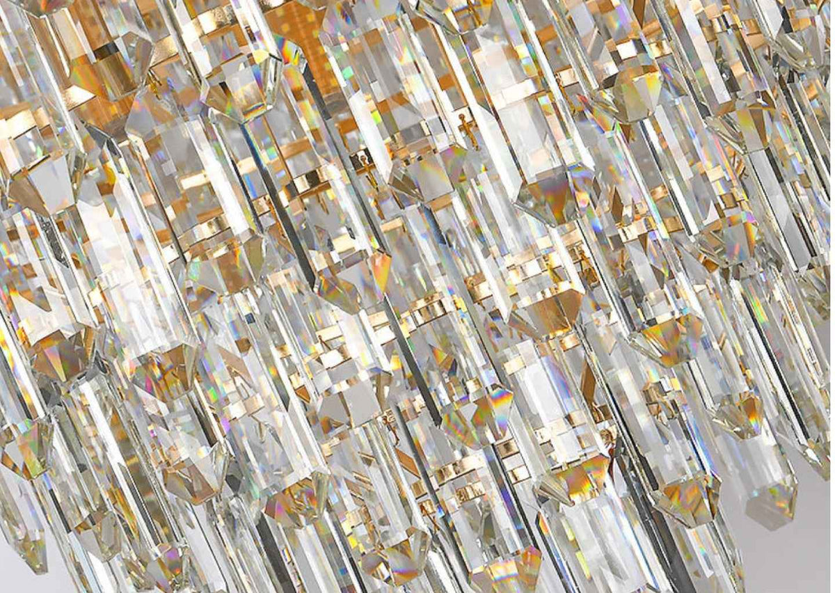 Odelia Grullon Leather Crystal Golden Chandelier