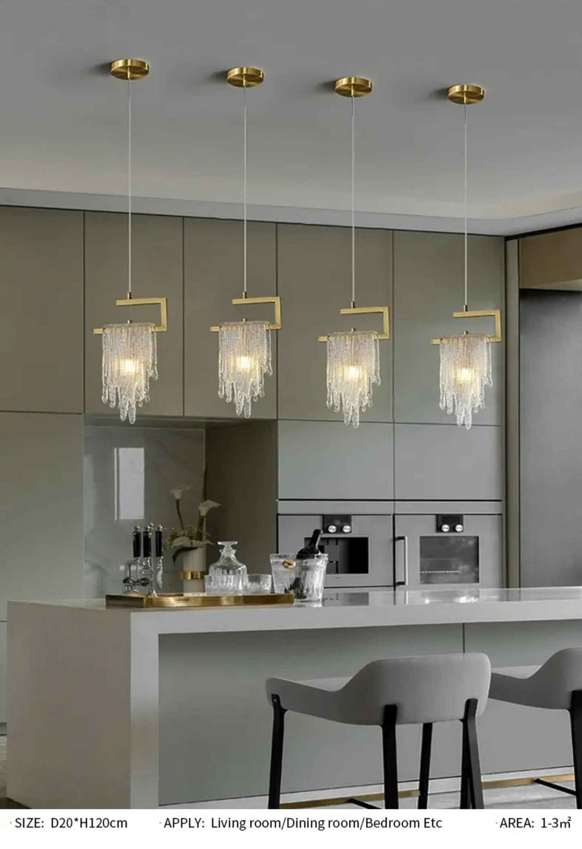 Abbaigh Copper Golden Staircase Chandelier- Colour & Brightness Changing