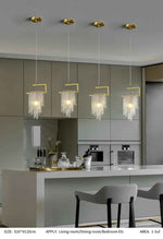 Abbaigh Copper Golden Staircase Chandelier- Colour & Brightness Changing