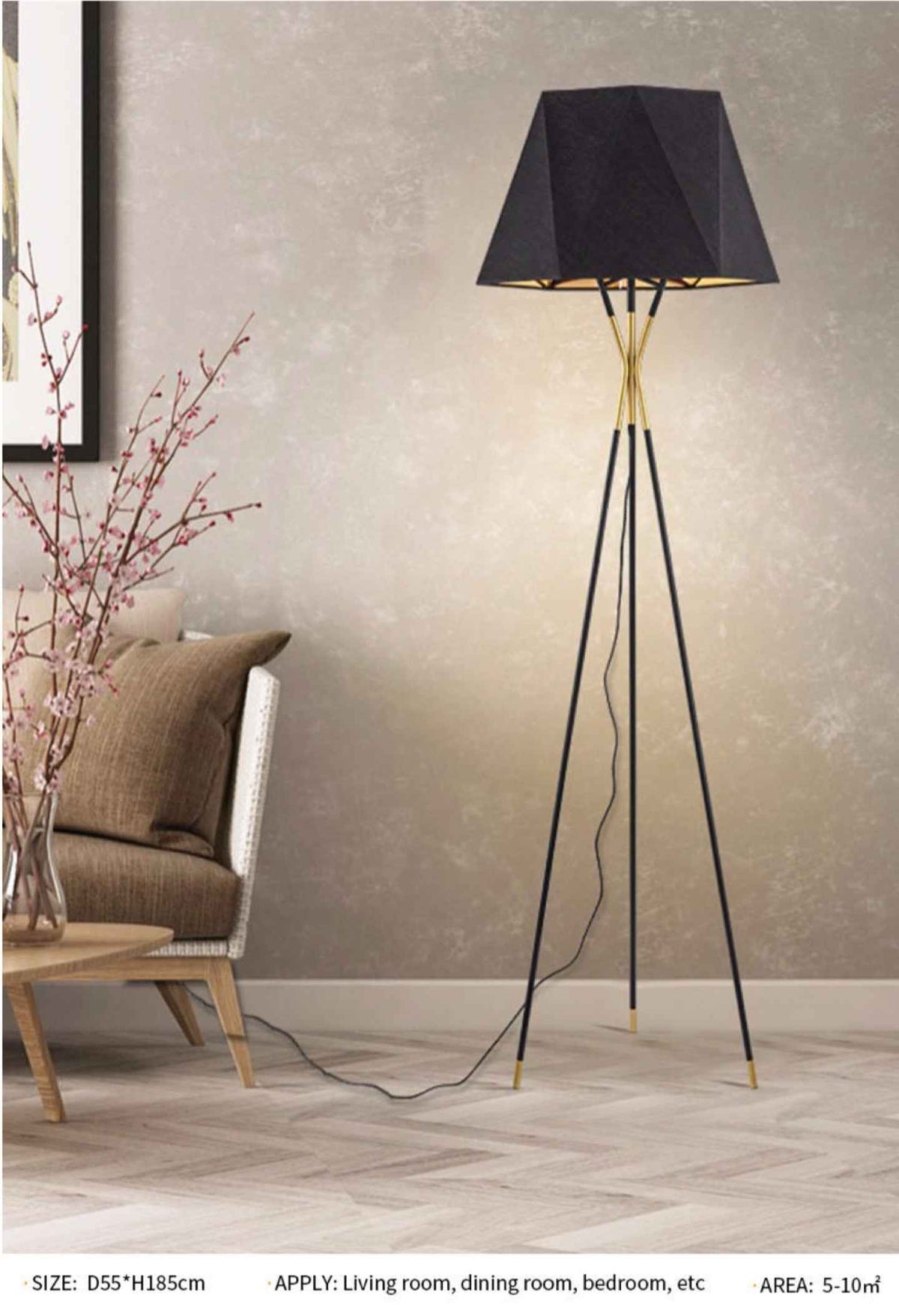 Buchholtz Floor Lamp- Gold/Rose Gold