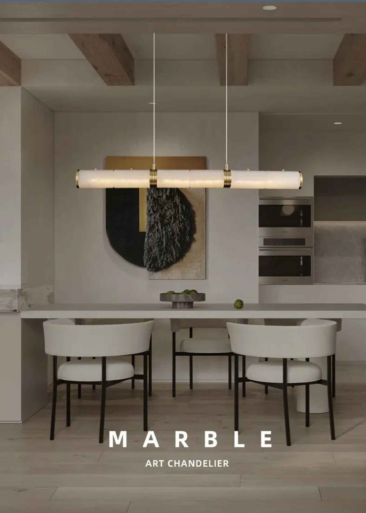 Snow Flake Marble Copper Chandelier