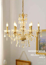Copper Glow Crystal Pear Chandelier
