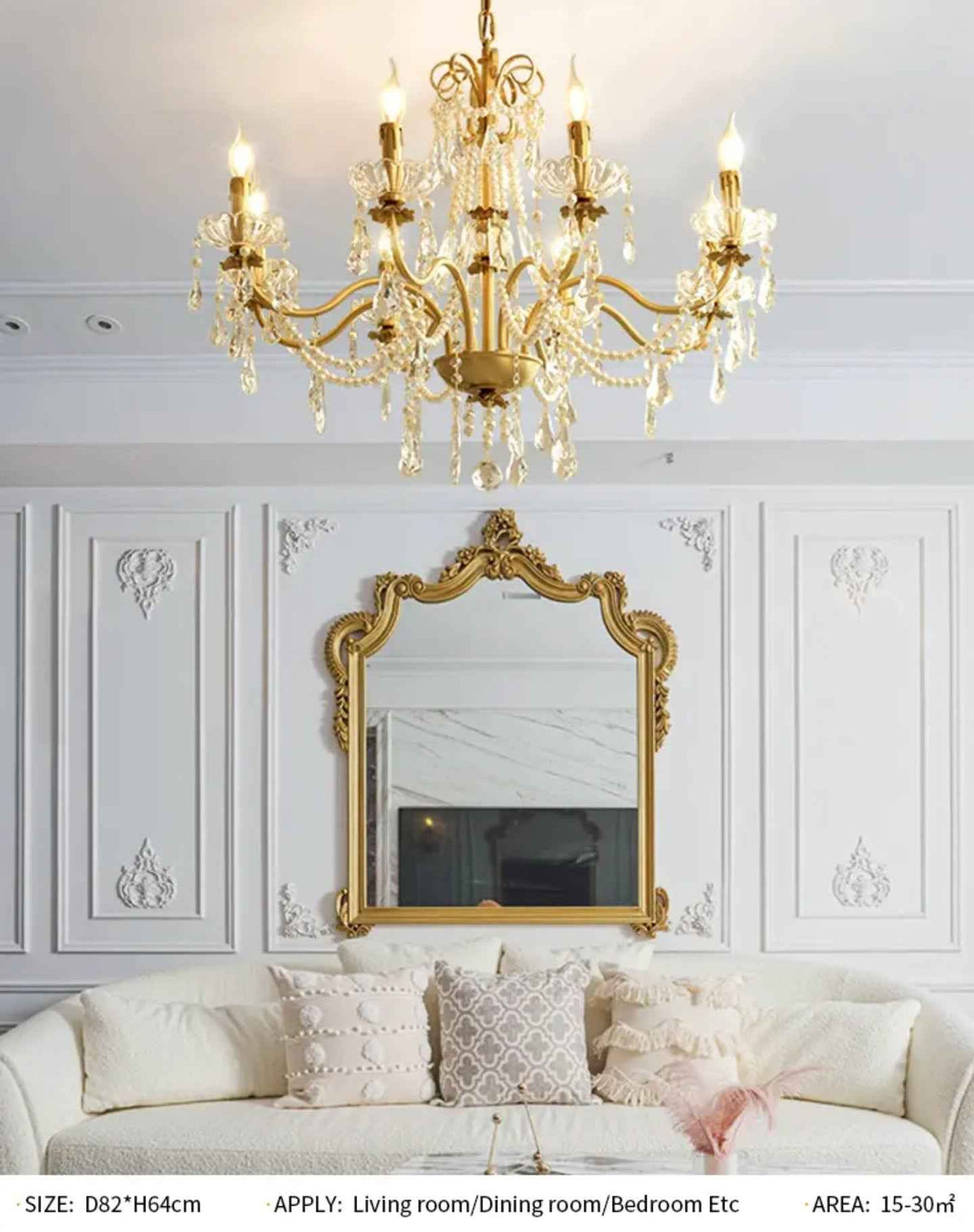 Copper Glow Crystal Pear Chandelier