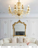 Copper Glow Crystal Pear Chandelier