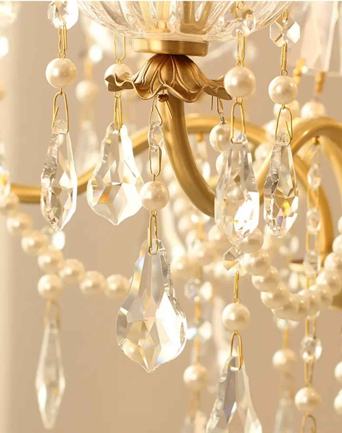 Copper Glow Crystal Pear Chandelier