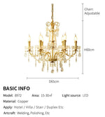 Copper Glow Crystal Pear Chandelier