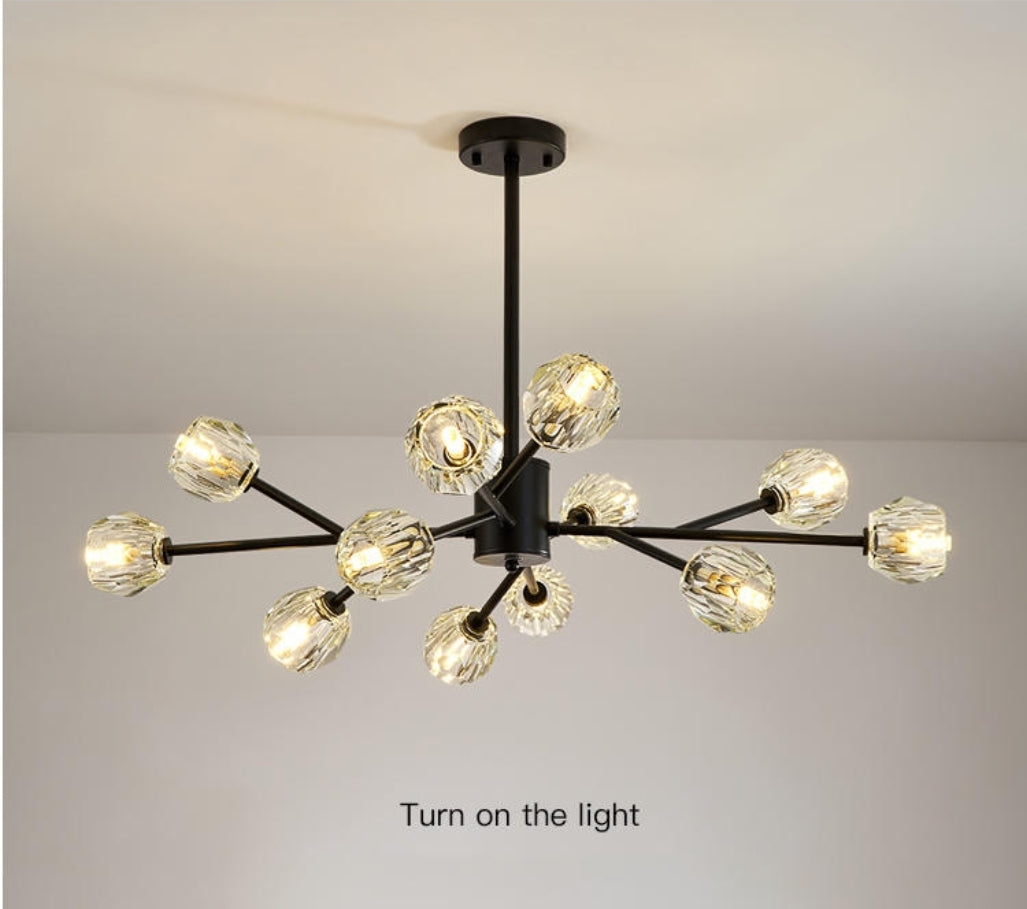 Cherry Tree Crystal Chandelier - Gold/Black - Reflect Lighting