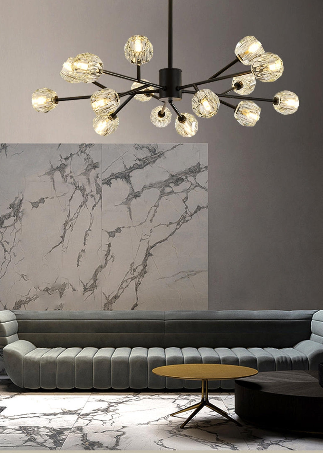Cherry Tree Crystal Chandelier - Gold/Black - Reflect Lighting