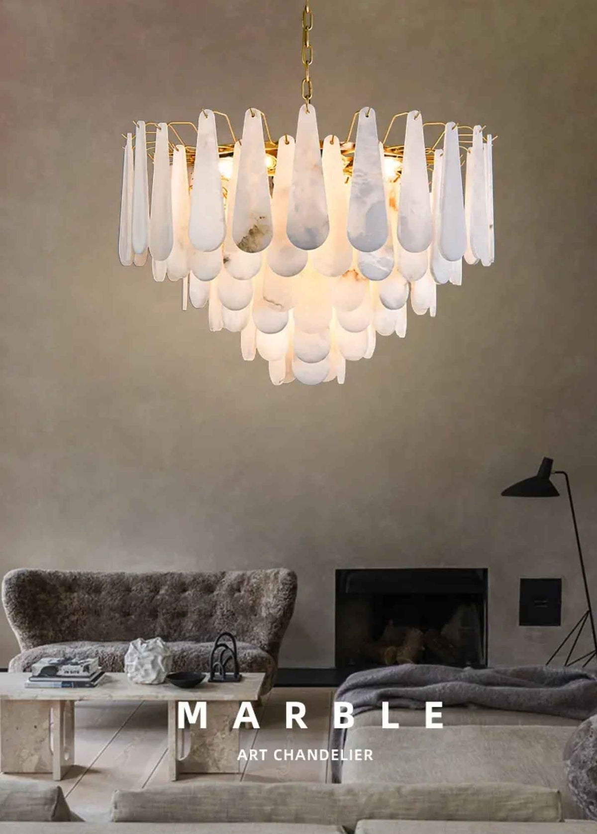 Lalma Copper Marble Chandelier
