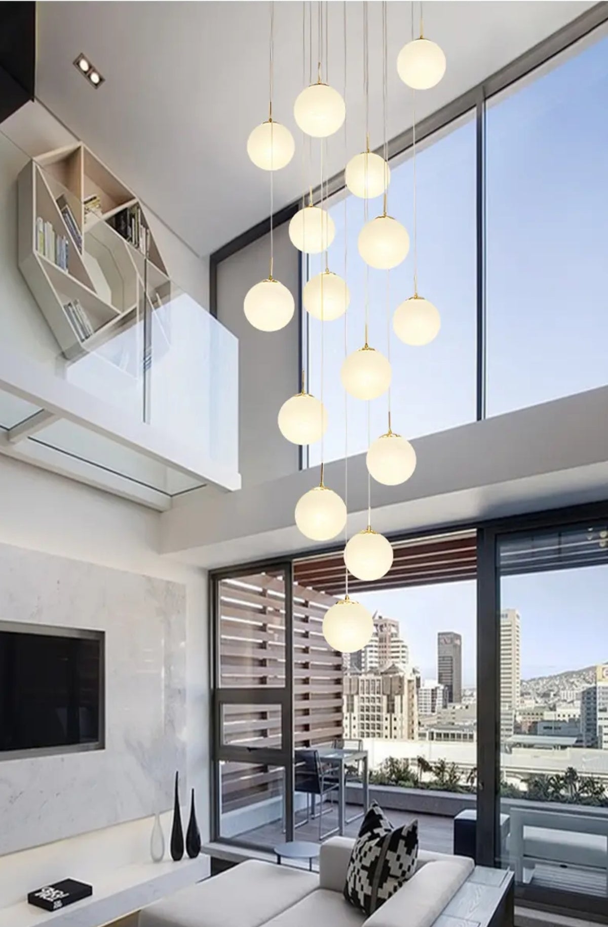 Aahil Gold Staircase Chandelier