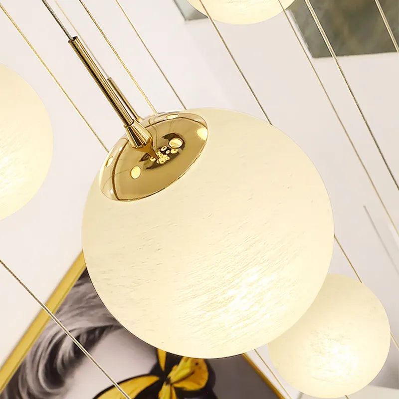 Aahil Gold Staircase Chandelier